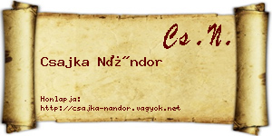Csajka Nándor névjegykártya