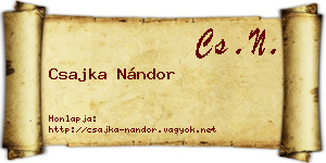 Csajka Nándor névjegykártya