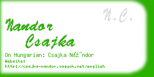 nandor csajka business card